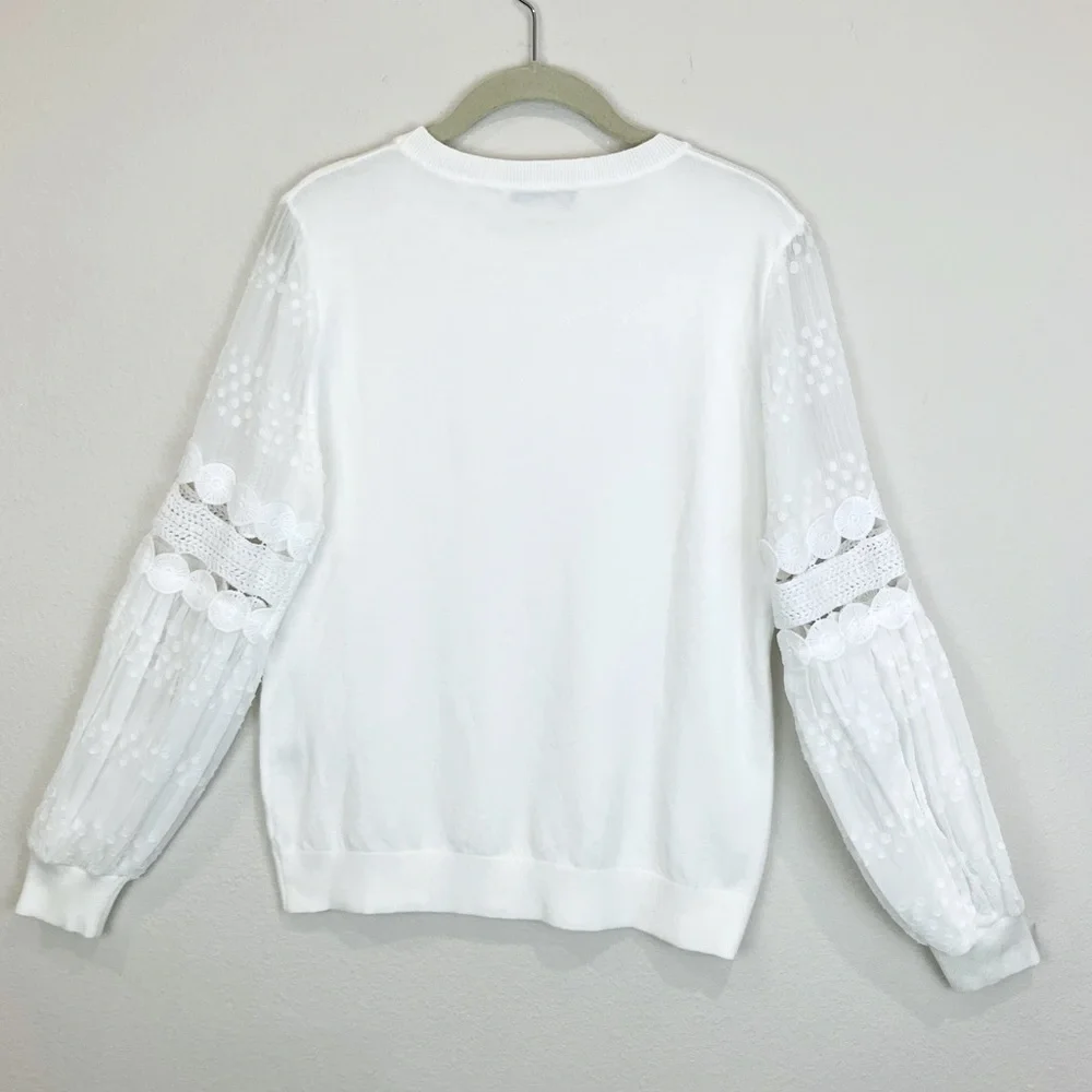 NWOT Sioni Long Sleeve Mix Media Top - Picture 5 of 8